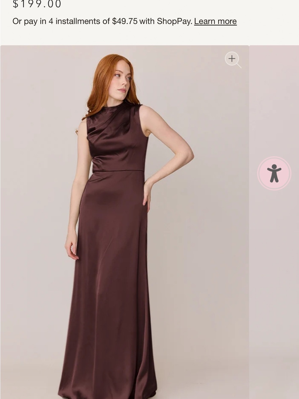 Revelry Sleeveless Satin Gown in Mahogany